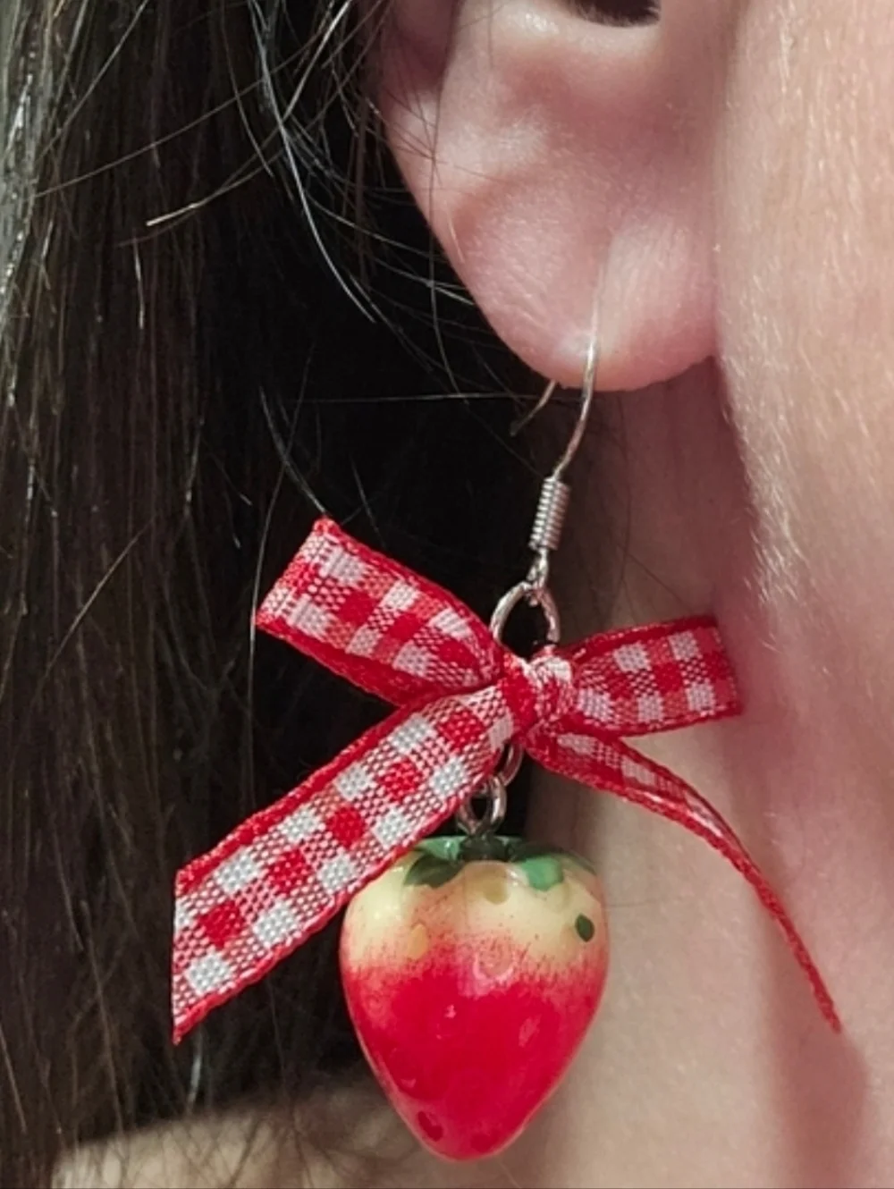 Strawberry Wrap Tie Top 1X + Matching Jewelry Set